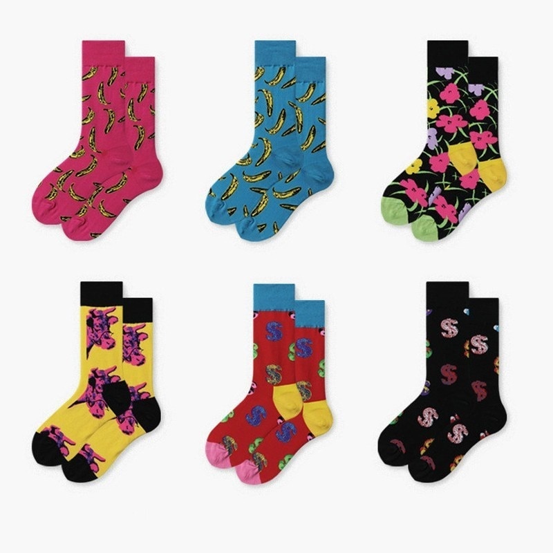 Peonfly Mens Women Fruit Bananas Novelty Sock Combed Cotton Funny Men's Big Size Crew Socks
