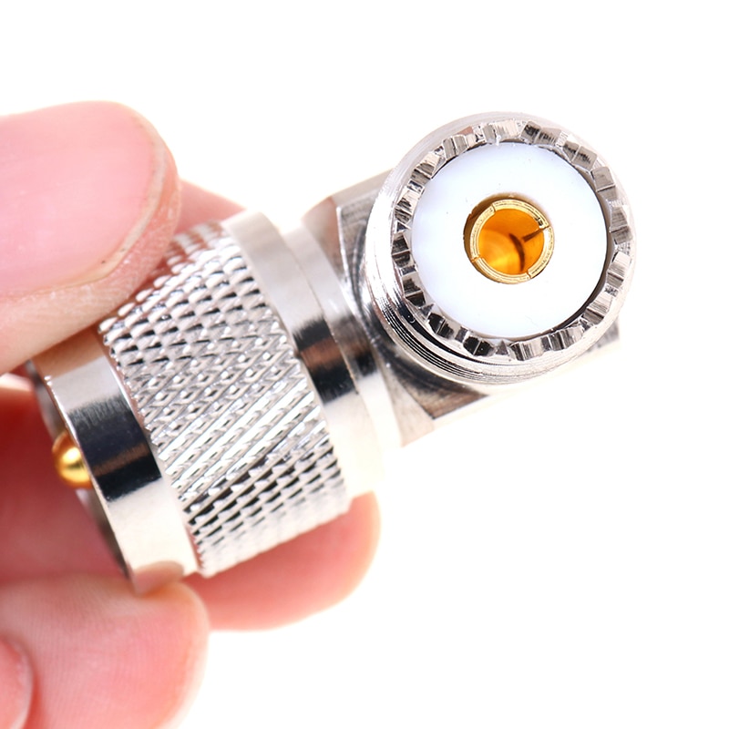 NEW 1 Pc UHF SO-239 Female To UHF PL-259 Male Rht Angle 90 Degree RF Connector Antenna Adapter