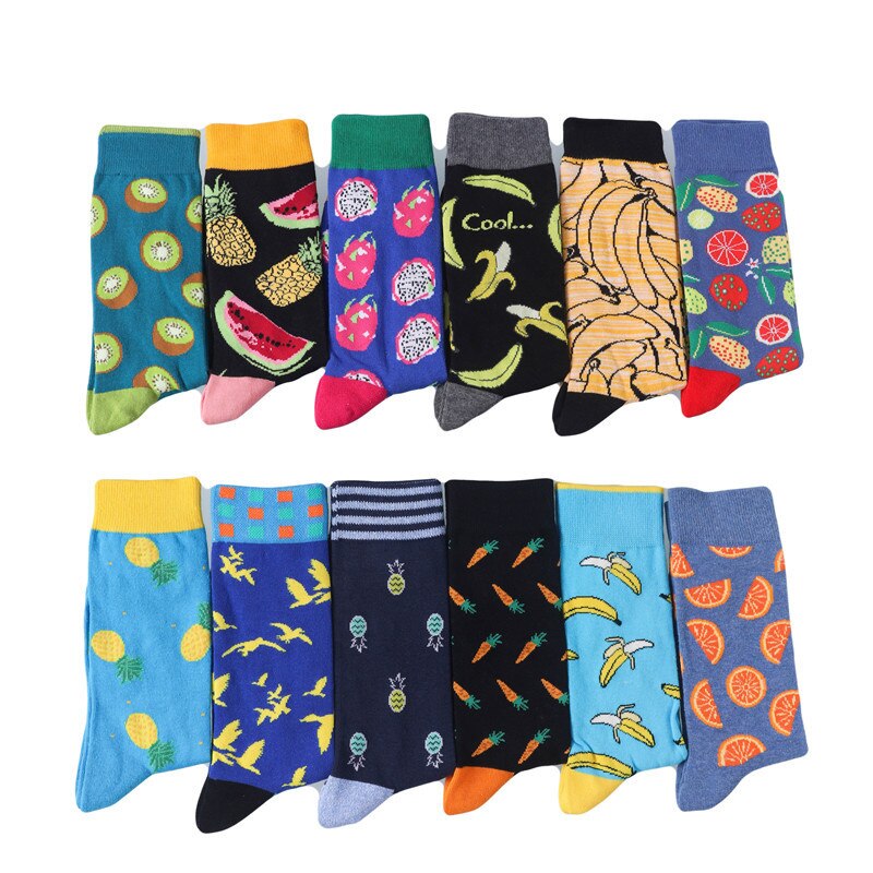 Peonfly Fashion Fruit There Are Watermelon Pineapple Banana Kiwi Grapefruit Cherry and Chili Pattern Socks Other Styles