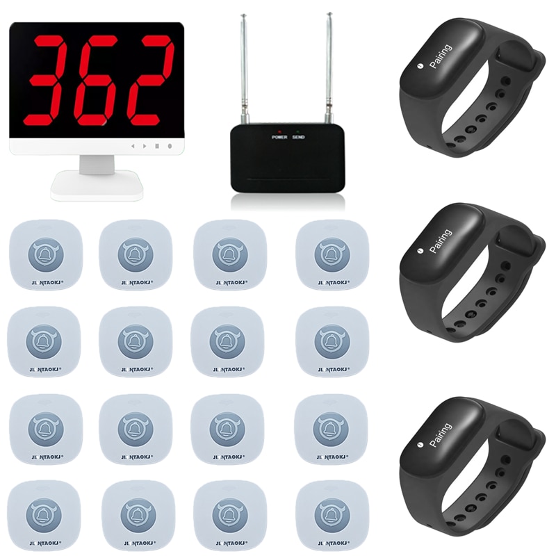 Wrist Watch Pager+LED Display+Signal Amplifier+Waiter Button Wireless Pager Calling System For Restaurant Coffee Food Truck