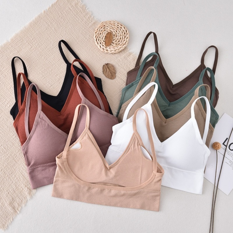 Top Women Seamless Bralette Sexy Crop Top Women's Underwear Seamless Strap Tube Top Sensual Lingerie Woman Beautiful Back B