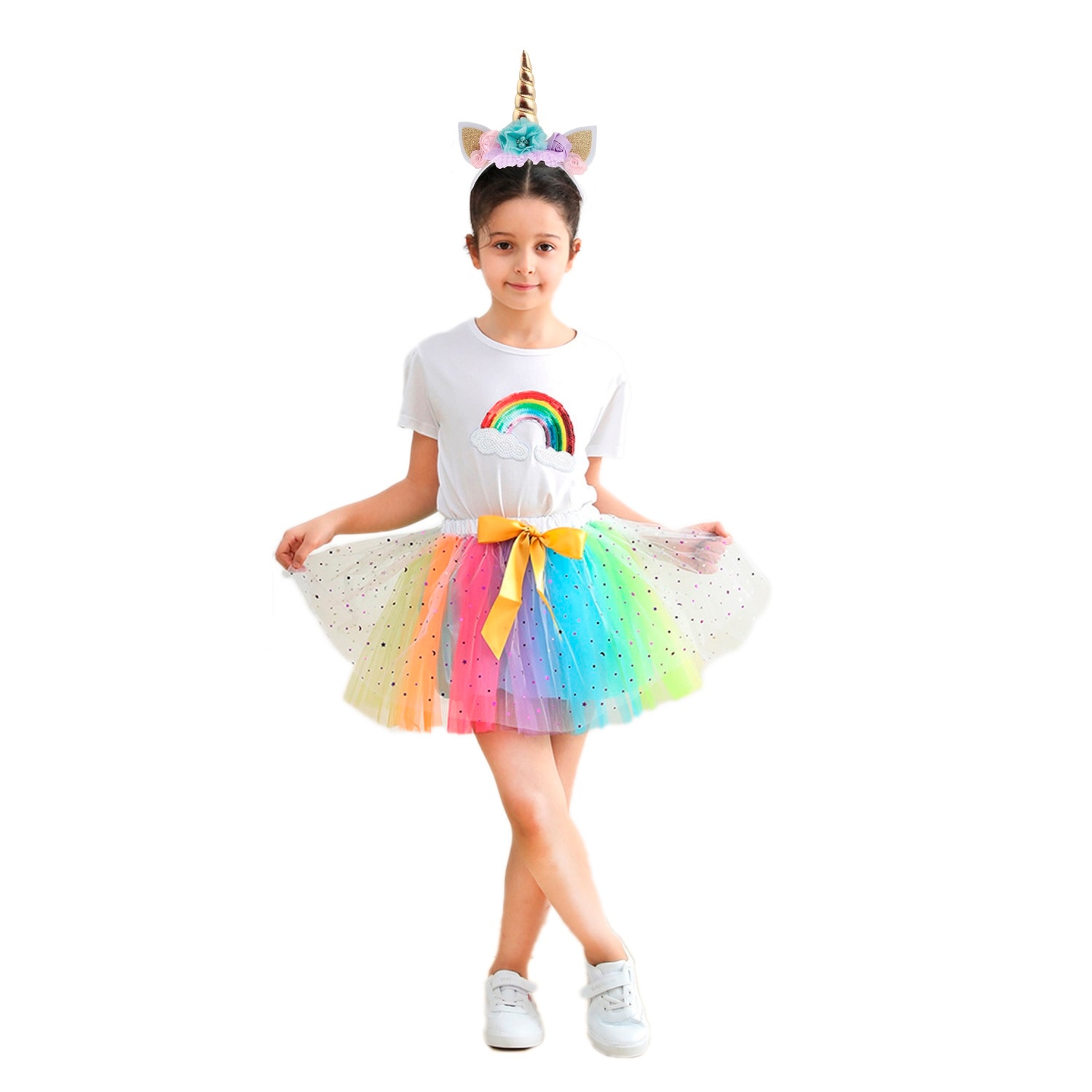 2~6 Years New Baby Girls Unicorn Tutu Dress Skirt with Hairband Kids Unicorn Party Supplies Decor Women Photo Props