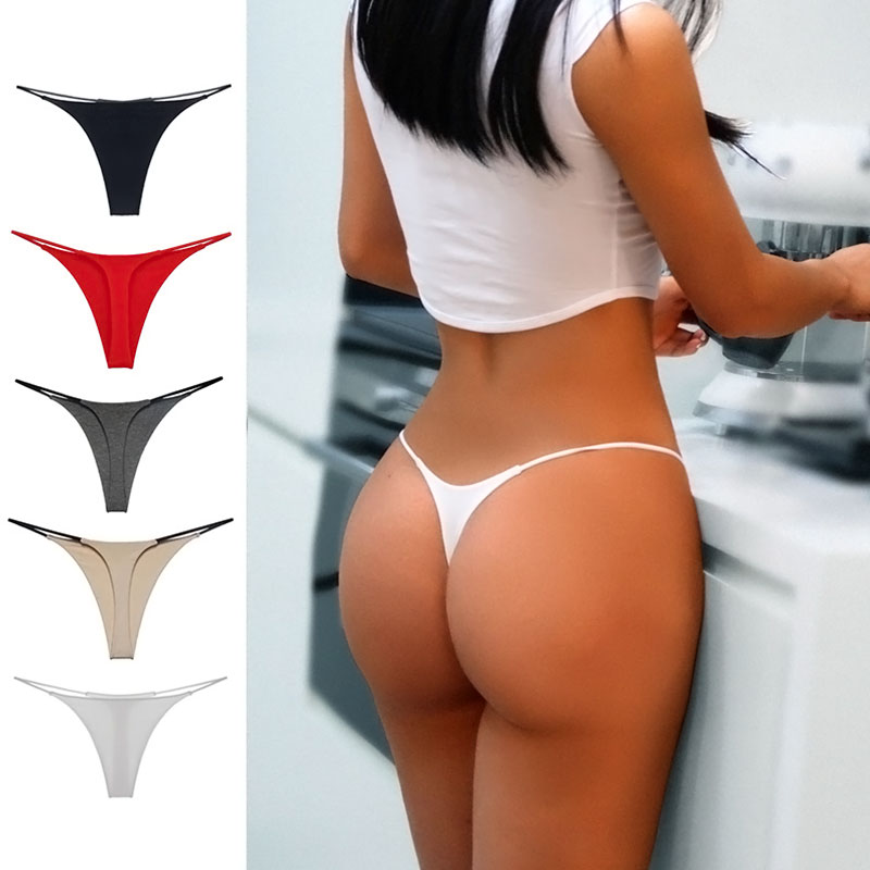 Women G-string Panties Thin Strappy Thongs Lingerie Polyester Soft Sexy Large Size Underwear Low Waist Underpants