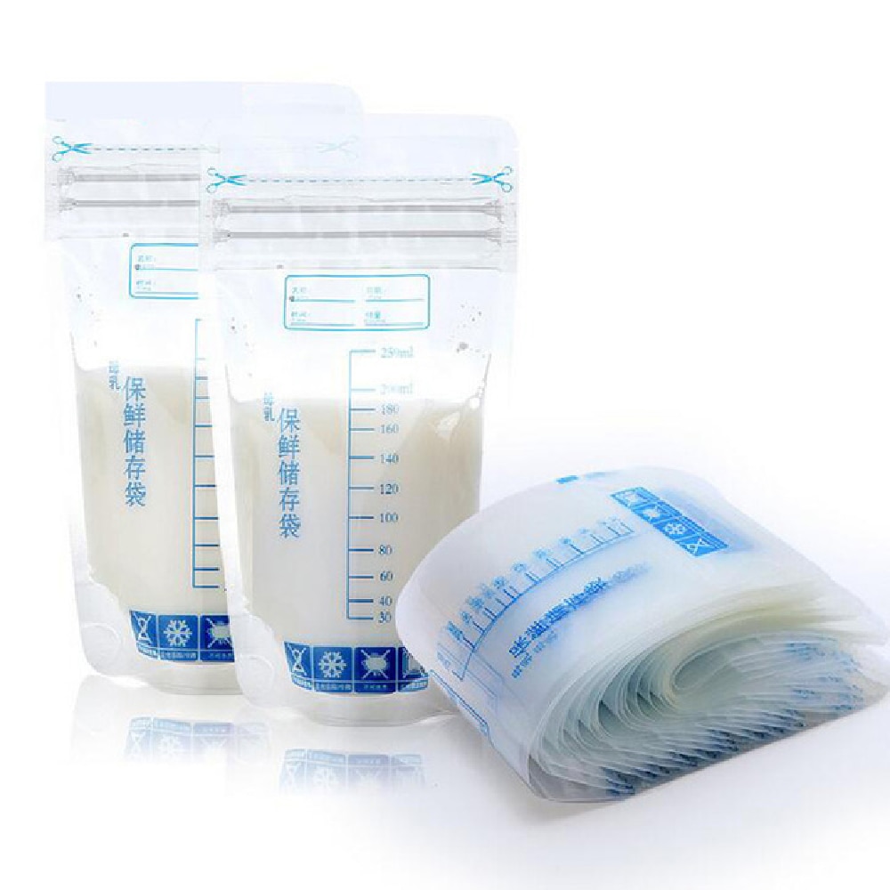 30Pcs Breast Milk Storage Bags 250ml Safety Mother Milk Organizer Bag Feeding Supplies Food Storage Breast Milk Bags
