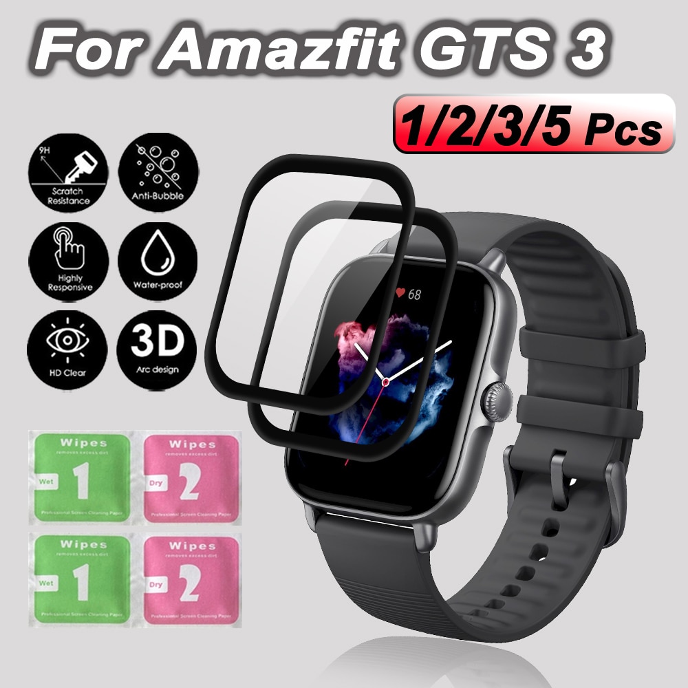 Screen Protector Compatible For Amazfit GTS 3 Anti-Scratch Waterproof 3D Full Screen Coverage For Amazfit GTS 3 Screen Protector