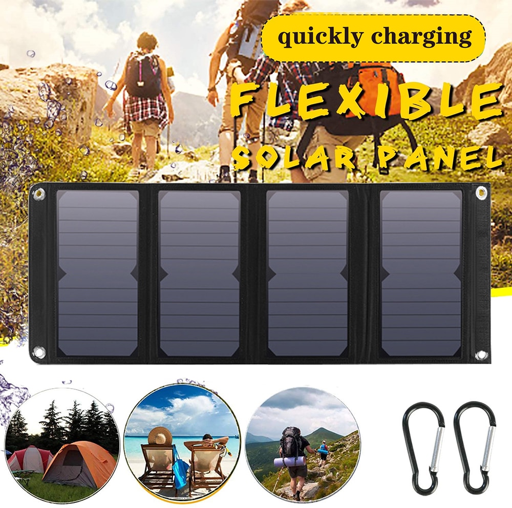 USB 5V 15W 21W 28W Solar Charger Portable SunPower Solar Panel Foldable folding for Camping Waterproof iPhone iPad Samsung