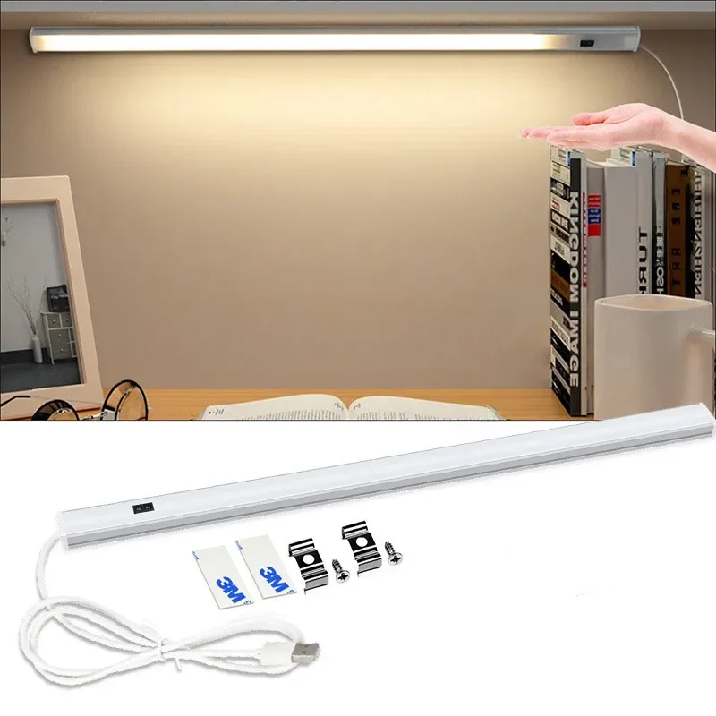 30/40/50CM LED Cabinet Light PIR Motion Hand Sweep Sensor Night Lights USB Plug  For Kitchen Bedroom