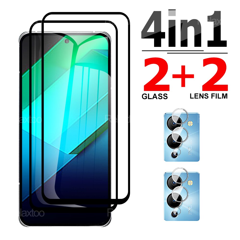 4in1 Full Cover For Infinix Note 12 G96 VIP 12 Tempered Glass For Infinix note 11pro 11s 11i HD Screen Protector Camera Len Film