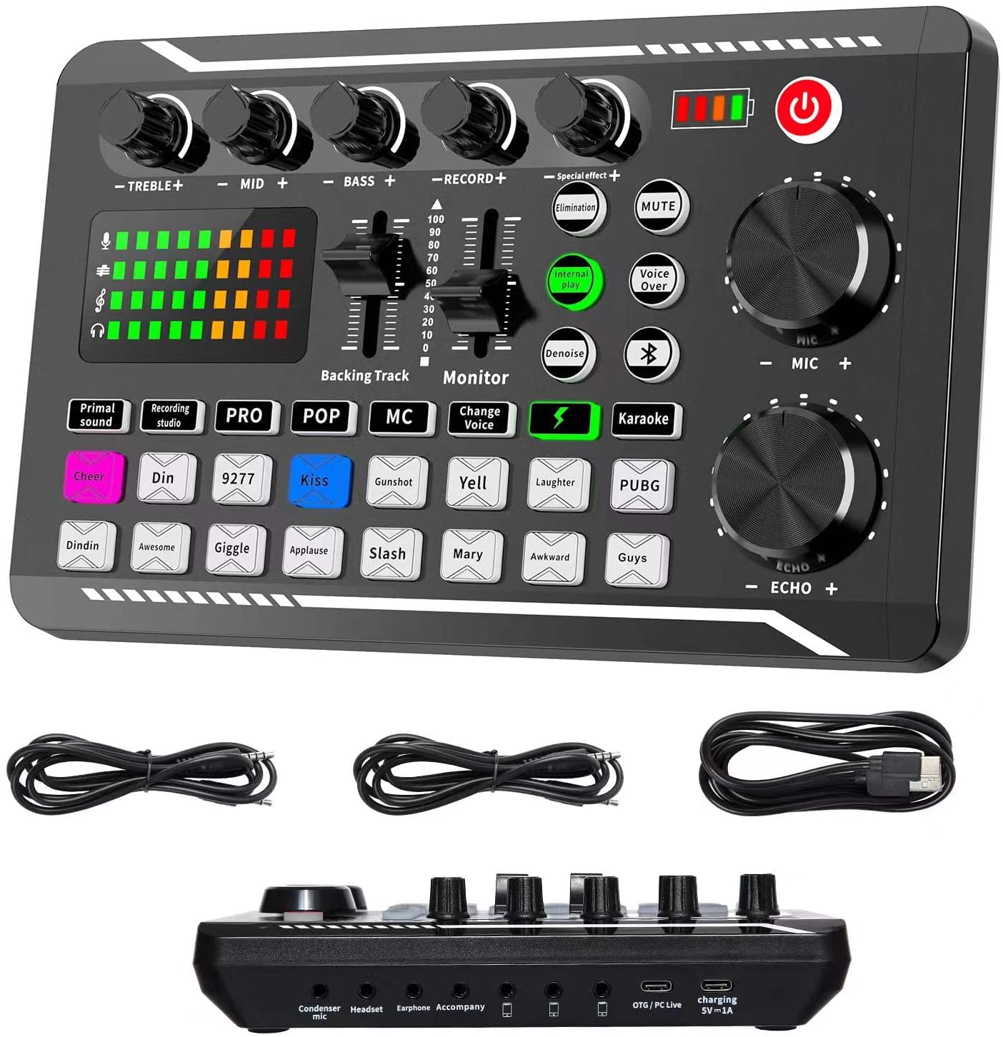 F998/V8S Sound Card Microphone Sound Mixer Live Sound Card Mixer Board Sound Card Audio Mixing Console Amplifier