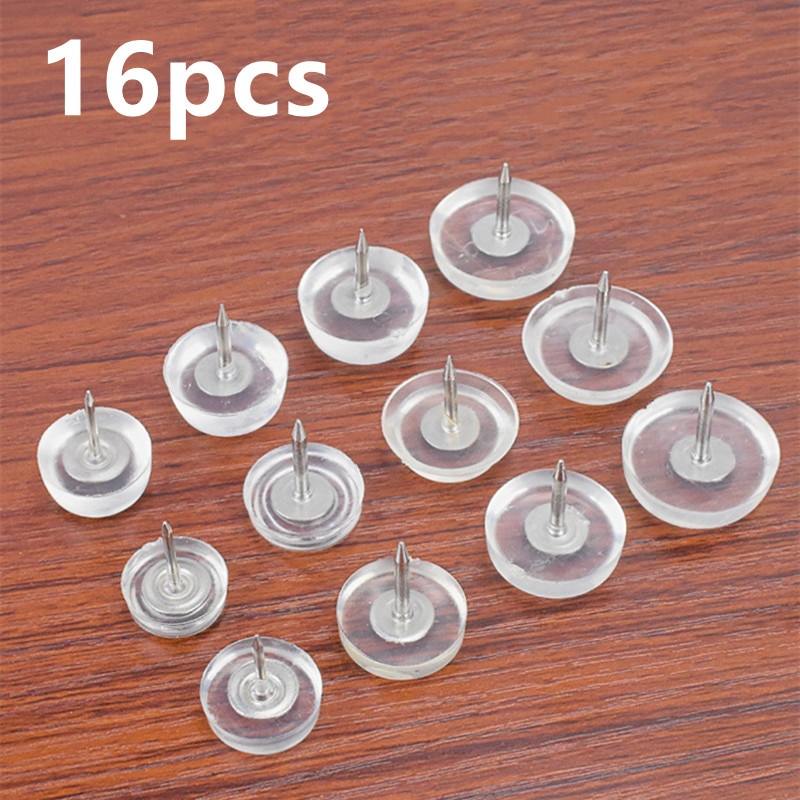 Soft Rubber Furniture Leg Pads Anti Slip Anti-noise Table Chair Feet Mat Floor Protector Cover Transparent Roun BottomThumbtack