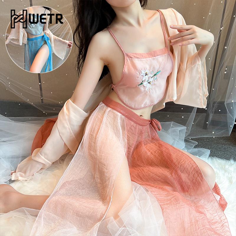 Ancient Chinese Style Embroidered Pajamas Erotic Underwear For Women Sexy Lingerie Ladies Temptation Suit