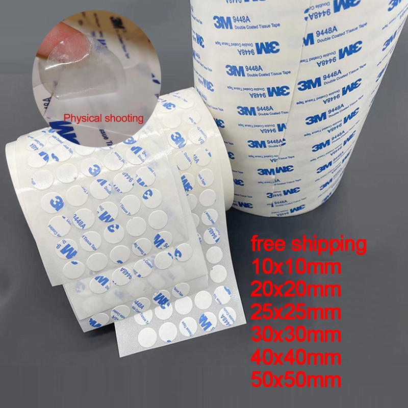50-100pcs Round Adhesive Double Sided Tape Strong Ultra Thin High Adhesive Cotton Double-sided Tape Office School Supplies