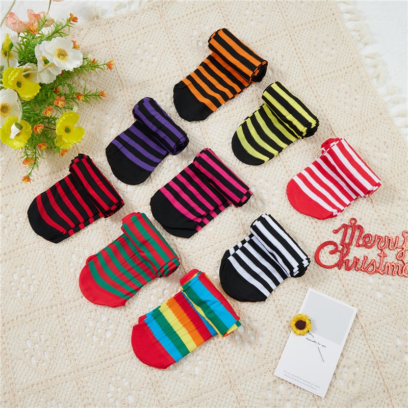 Children Girls Pantyhoses, Kids Striped Pattern High Waist Cosplay Leggings Pants Tights & Stockings for Halloween Christmas