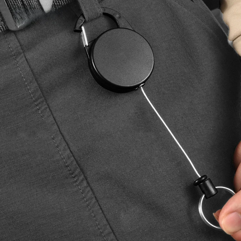 65CM Multifunctional Roll Retractable Keychain Bag Recoil ID Card Holder Keyring Key Chain Stainless