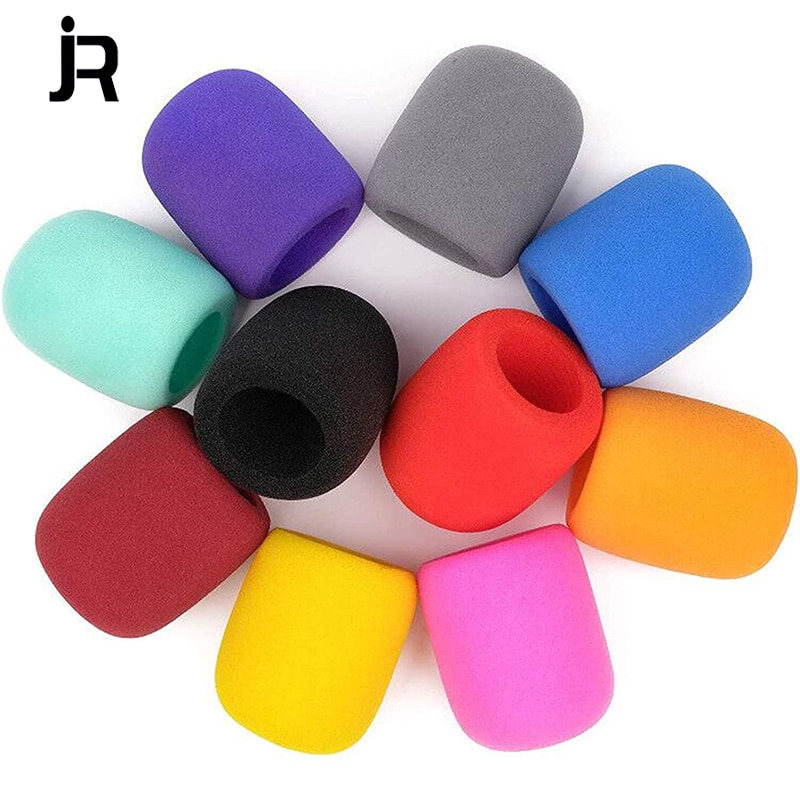 Colorful Microphone Cover Microphone Windscreen Foam Cover Pop Filter for Studio Interview Karaoke DJ (10 Colors)