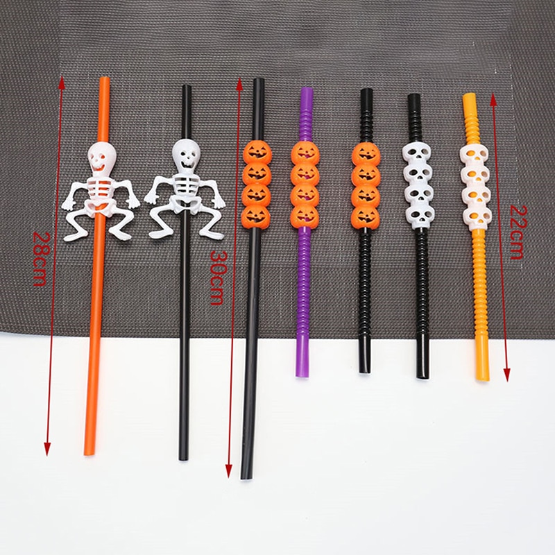 Halloween Pumpkin Straw Ghost Straws Halloween Decoration Straws Halloween Party Supplies Halloween Decorations for Home party