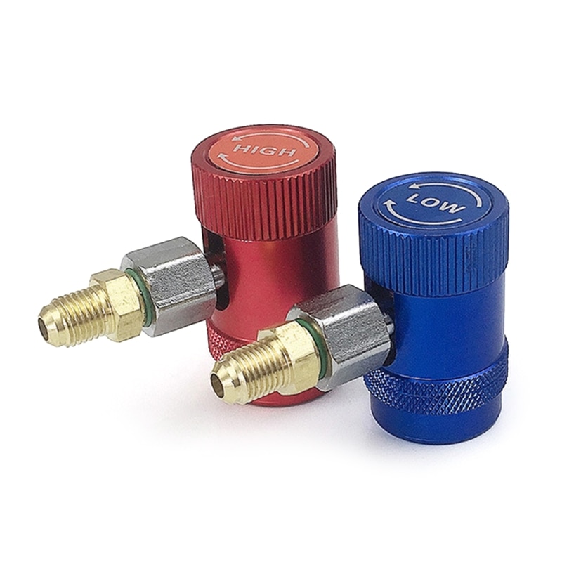 2022 New 1 Pair R1234YF Air Condition Adjustable Quick Coupler High+Low Adapter Connector