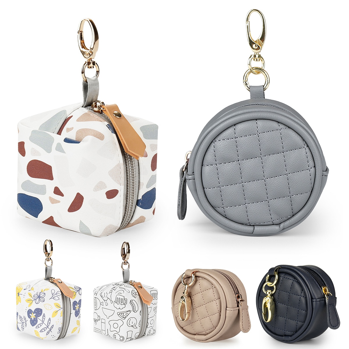 NEW Baby Pacifier Holder Nipple Container for Newborn Infants Portable Case with Clip Pacifiers Pouch Leather with zipper Clasp