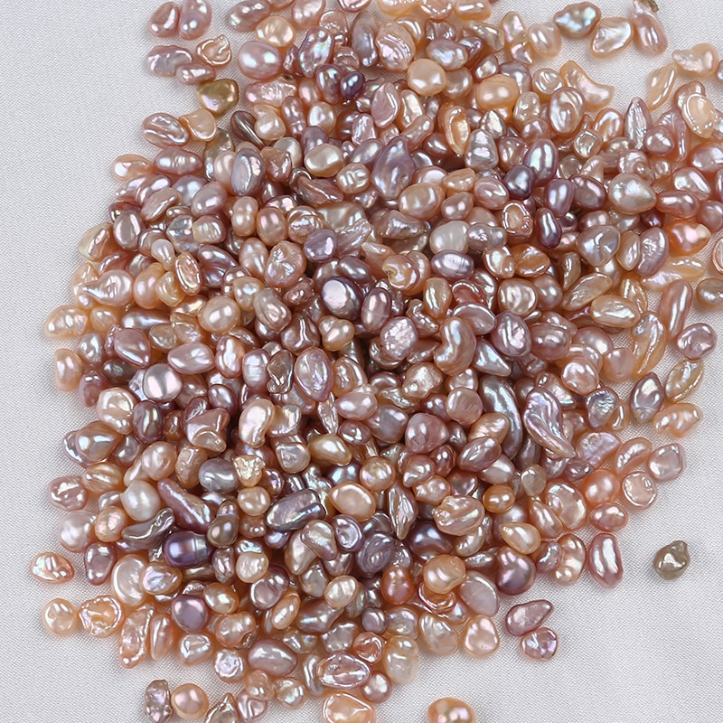 4-6mm Natural Pink Purple Loose Real Freshwater Keshi Pearl Beads