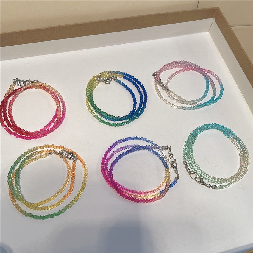 Korea New Beaded Glasses Chain For Women Acrylic Rainbow Gradient Beaded Sunglasses Chain Mask Lanyard Fashion Women Jewelry