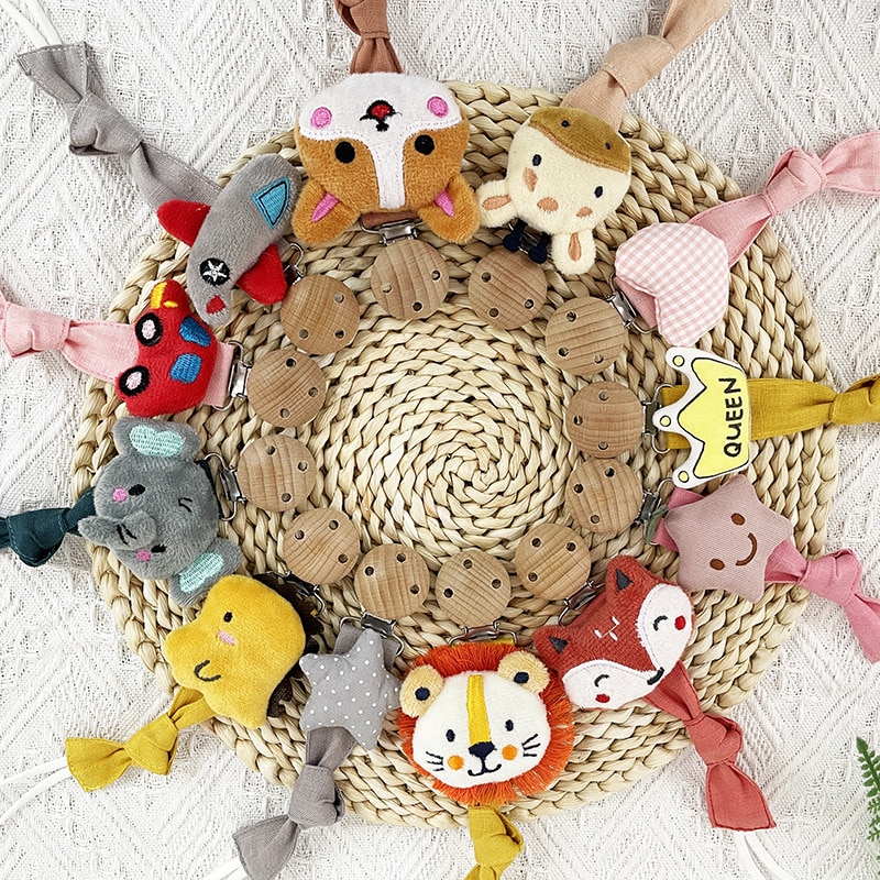 Ins Cartoon Fabric Cartoon Light Pacifier Chain Baby Anti-drop Pacifier Clip Pacifier With Baby Teether Animal Anti-drop Chain