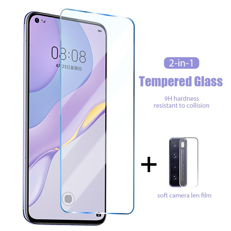 2in1 Protective Glass For Huawei P40 Lite P44 Lite 5G P40 Lite E Camera Len Glass For P30 Lite P20 Lite P20 Pro