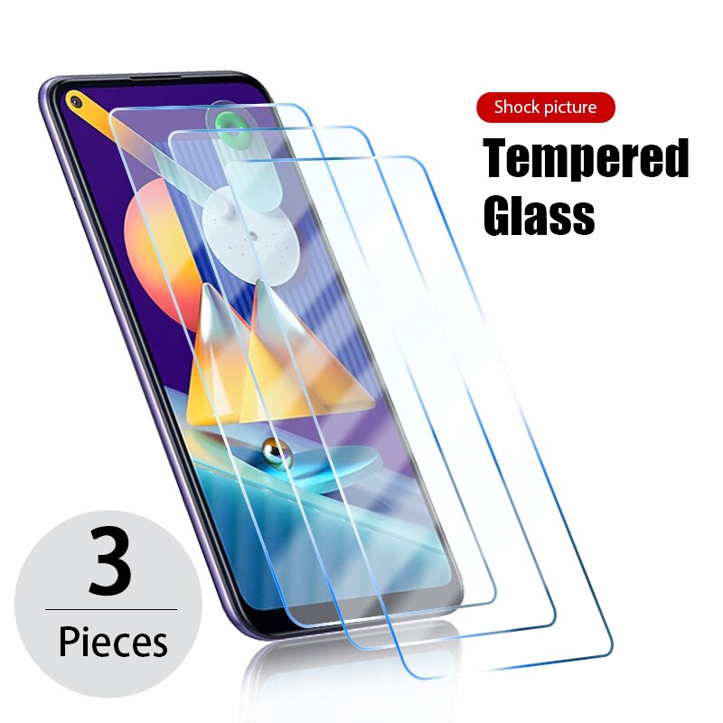 3PC Tempered Glass For Samsung M31 M31S M11 M10 M10S M20 M30 M30S Screen Protector For Samsung M21 M21S M51 M40 M01 Core