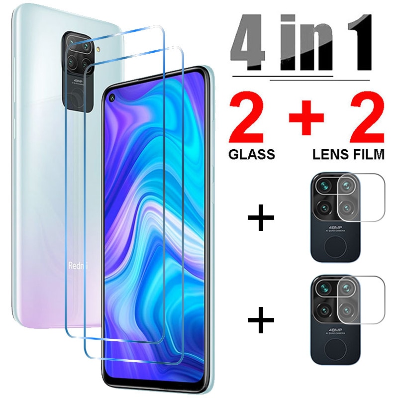 4in1Tempered Glass For Xiaomi Redmi Note 10 9 8 7 Pro Max 9S 9T 8T Camera Screen Protector For Xiaomi Redmi Note 10S 6 Pro Glass