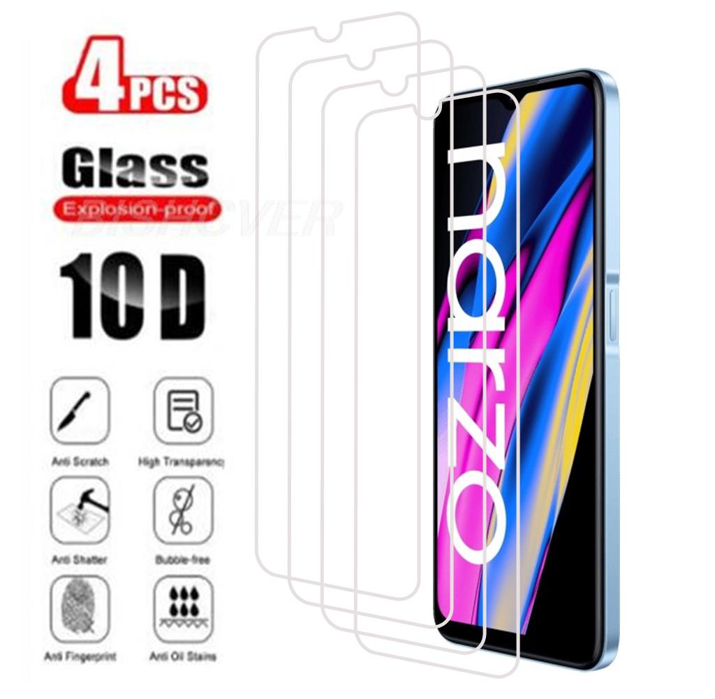 4PCS Tempered Glass For Realme C20 C20A C21 C21Y C25 C25Y C25s C35 V25 5G C11 Narzo 50 30A 50A 50i Prime Screen Protector Film