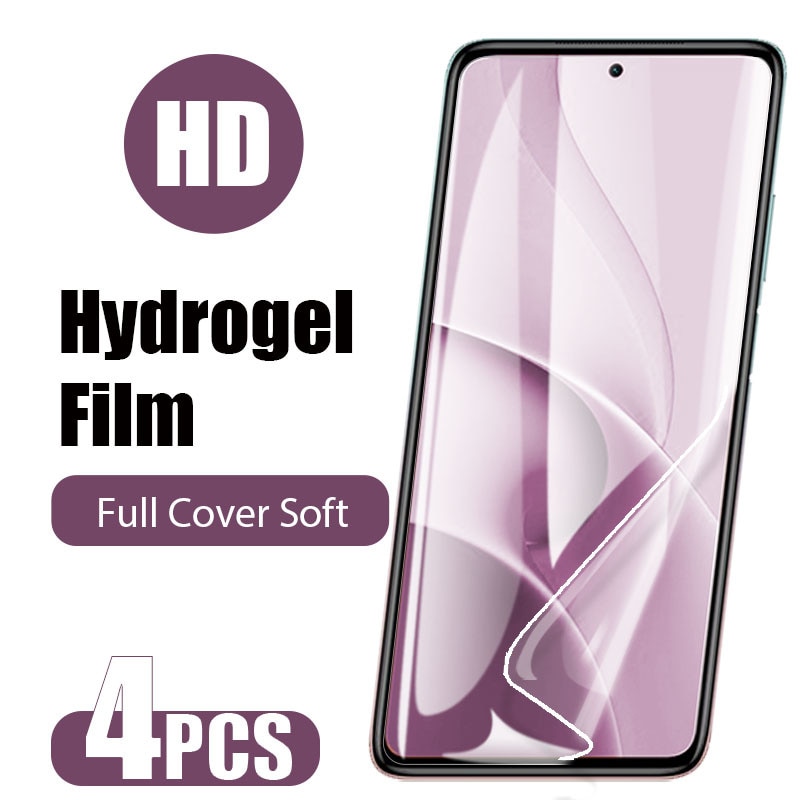 4PC Hydrogel Screen Protector Glass For Xiaomi Mi 11 10 Pro 11 10 Ultra 10 11 Lite Tempered Glass For Xiaomi Note 10 Pro 10 Lite