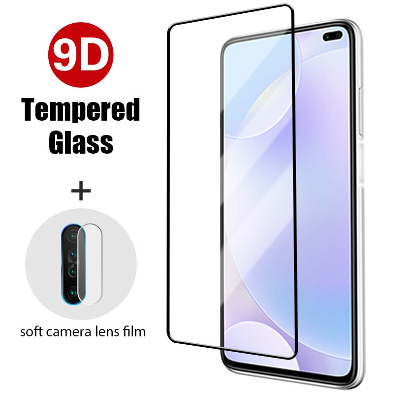 2in1 Full Cover Screen Protector Glass For Xiaomi Redmi Note 9 10 8 7 Pro 9S 10S 10T 8T Camera Lens Glass For Redmi 9 9A 9C 9T
