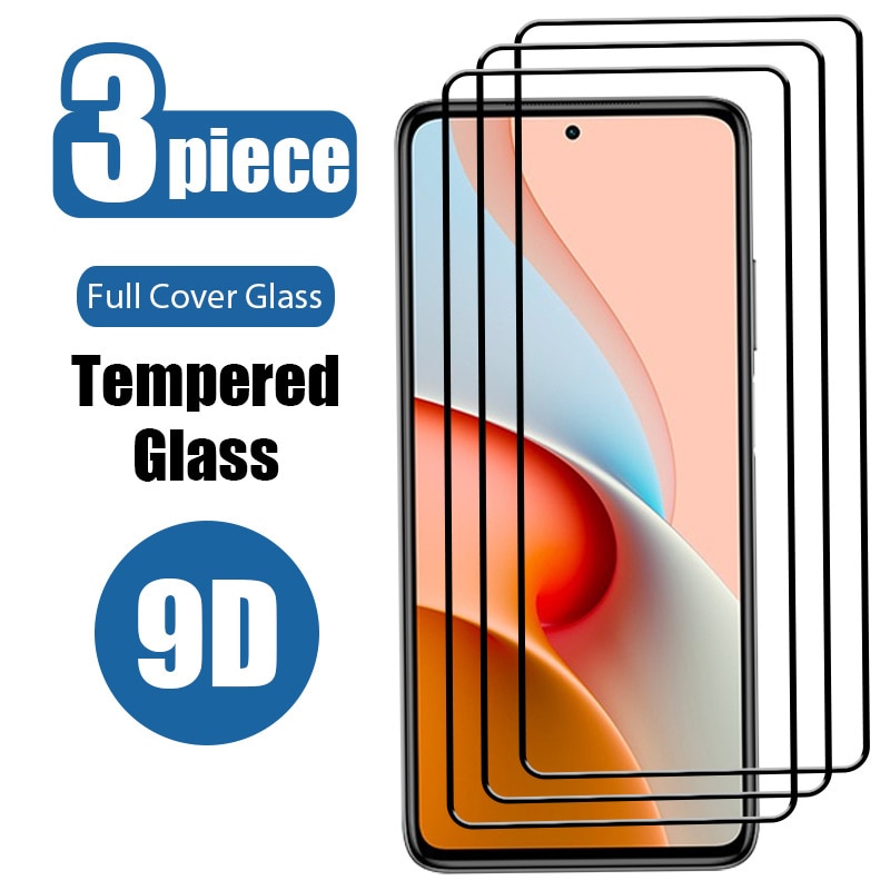 3PC Premium Full Coverage Glass For Redmi Note 10 Pro 10 Pro Max 10s 9 Screen Protector Glass For Redmi Note 9T 9s 8 8T 7 6