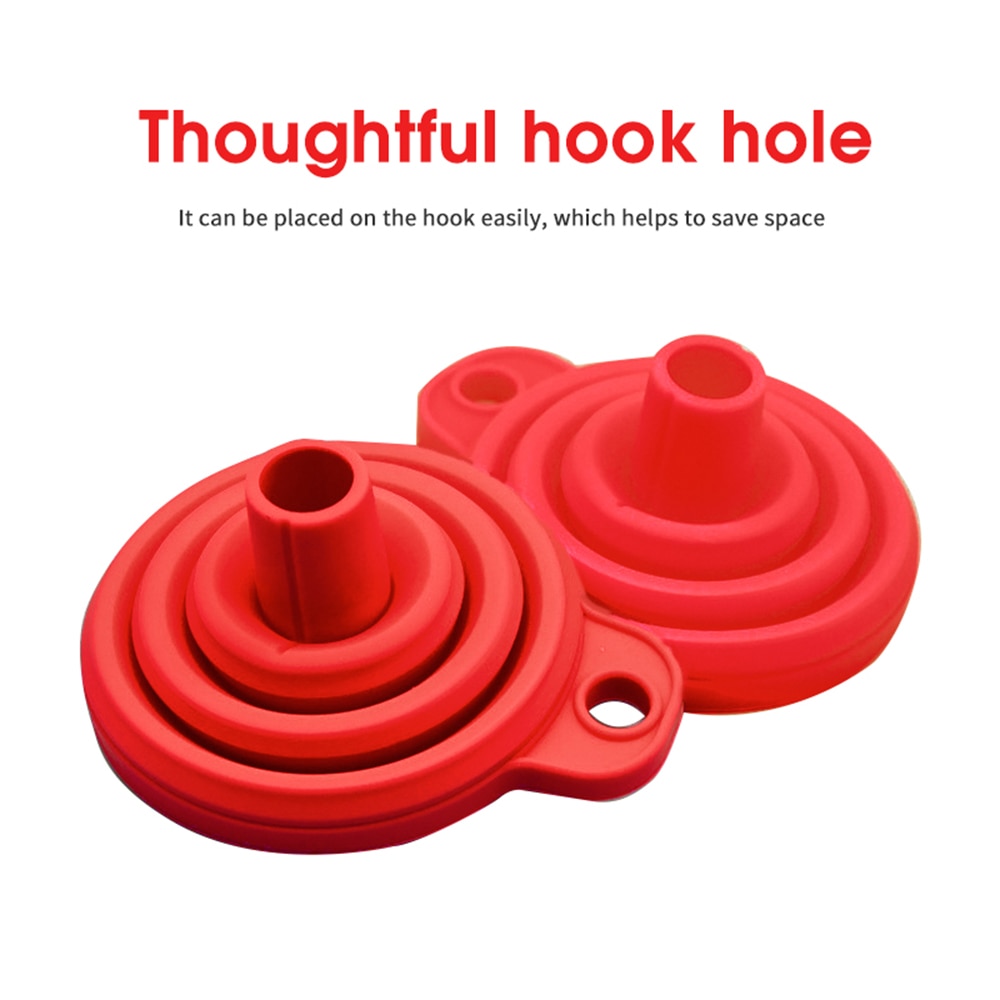 Collapsible Silicone Engine Funnel Gasoline Oil Fuel Petrol Diesel Liquid Supply Universal Car Motorcycle Convenient Carrying