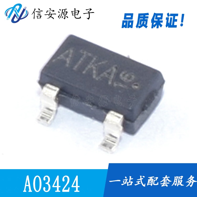 50pcs 100% orginal new AO3424 GX3424 silkscreen AT SOT-23 P channel -20V/-2A MOS tube
