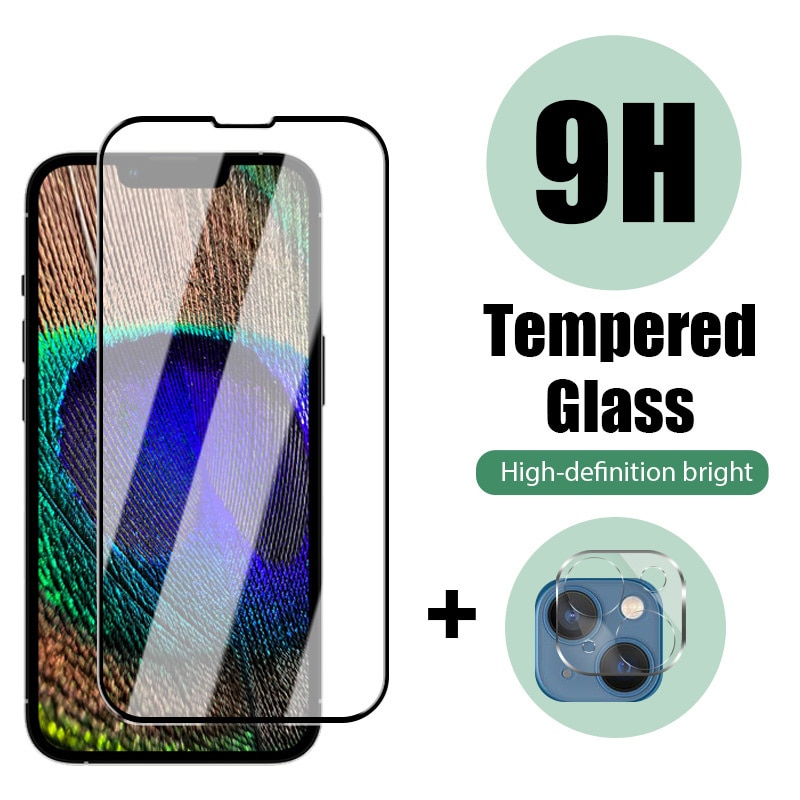 2IN1 Full Cover Lens Protective Glass for iPhone 13 12 11 Pro Max Screen Protector for iPhone Xs Max 7 8 Plus 13 12 Mini Glass