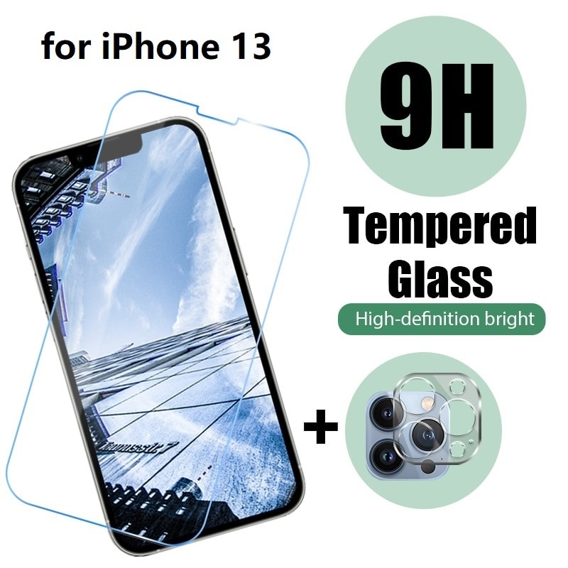 2 IN 1 Screen Protector for iPhone 13 12 11 Pro Max Camera Lens Glass for iPhone 7 8 6S Plus 13 12 Mini Xs Max XR SE 2020 Glass