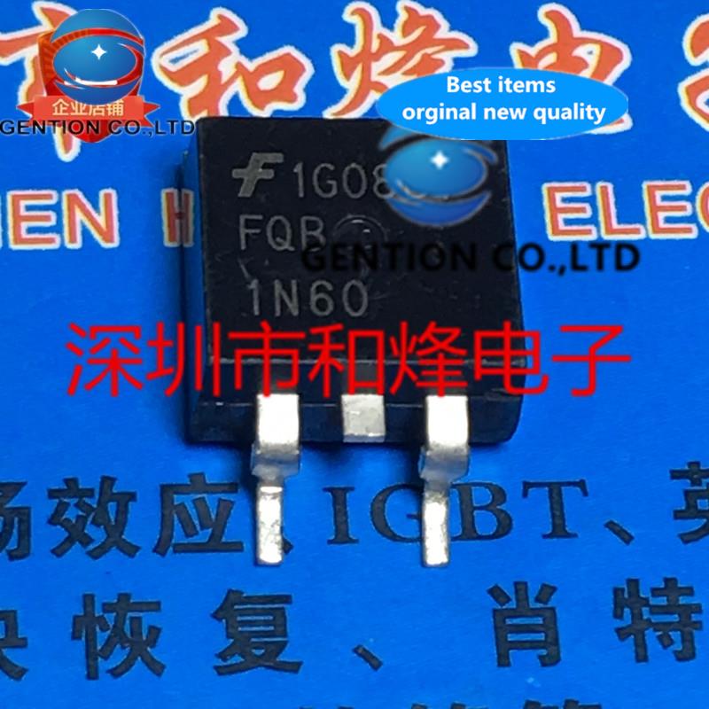 10PCS FQB1N60 TO-263 1.2A 600V in stock 100% new and original