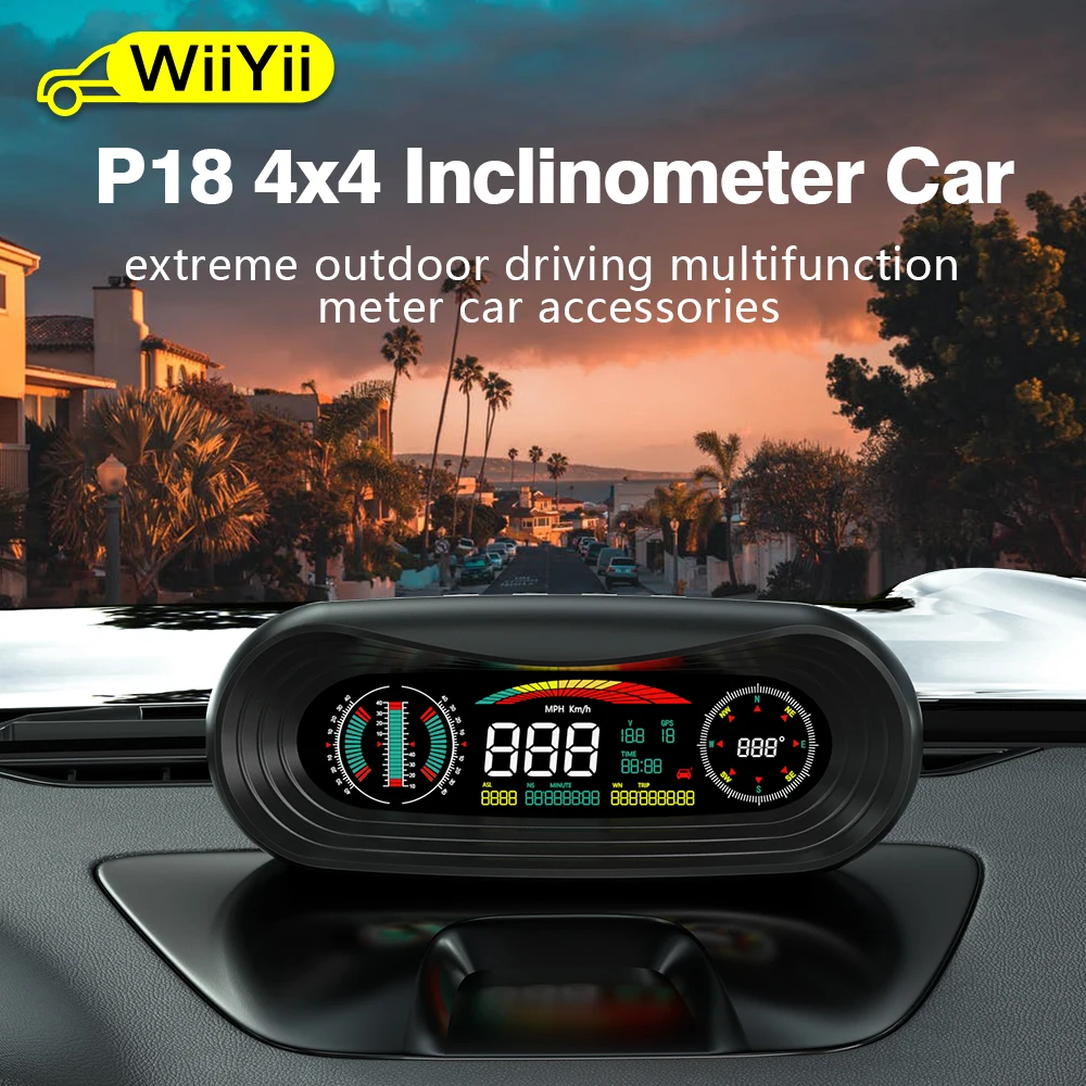 WiiYii P18 GPS 4x4 Inclinometer off-Road HUD head Up Display Car Auto Tracker Speedometer Gradient