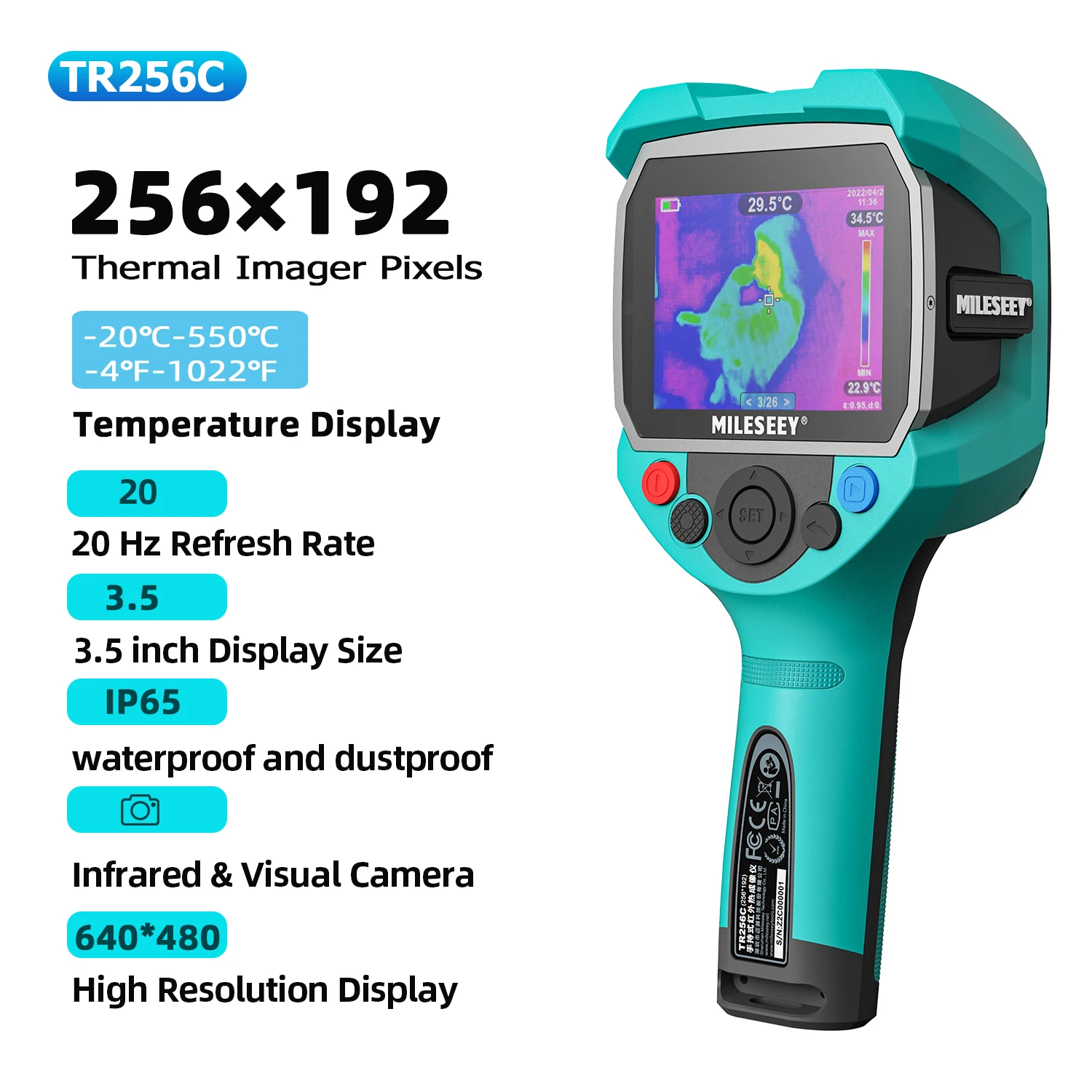 MILESEEY TR256 Thermal Camera 256x192 Thermal Imager Type C Infrared Thermometer Thermal Camera for