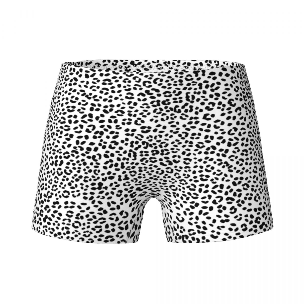Youth Girls Black And White Snow Leopard Pattern Boxers Child Cotton Pretty Underwear Kids Teenagers Underpants Soft Shorts
