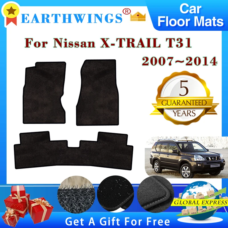 For Nissan X-TRAIL T31 2007~2014 2009 2010 Car Floor Mats Rugs Panel Footpads Carpet Cover Cape Foot