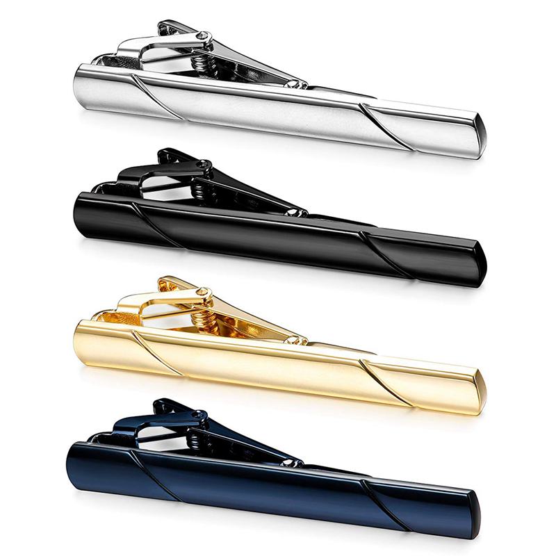4Pcs Tie Clips For Men Tie Bar Clip Set For Regular Ties Necktie Wedding Business Clips