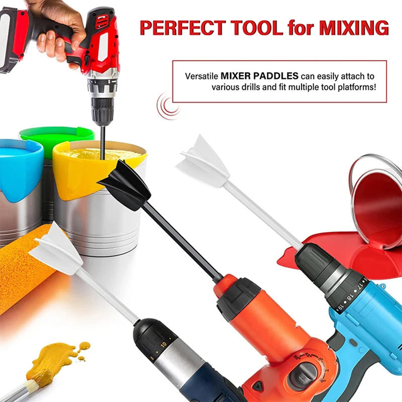 Paint Epoxy Resin Mud Power Mixer Blade Drill Tool for Mixing 1.4'' Plastic Paddle Replace Resin Mixer Drill Attachmen
