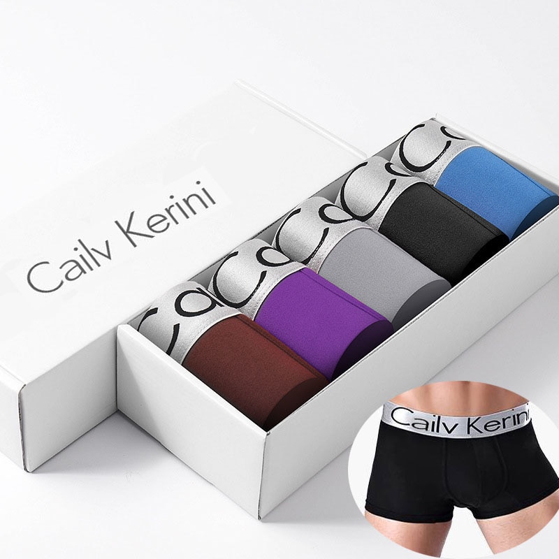 4/5pcs Men's Boxer Briefs Milk Silk Underwear Calzoncillos Hombre Boxers for Men Panties Sexy Bokserki Meskie Shorts Underp