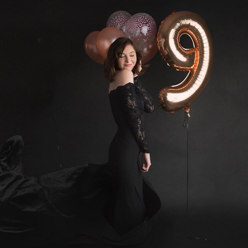 Maternity Photography Dresses Long Sleeve Lace Panel Pregnant Women Sexy Loose Trailing Dresses Assisted Styling Clothing