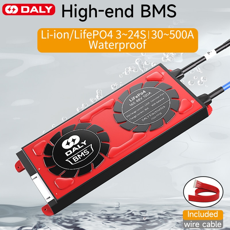 DALY Hardare BMS 18650 battery Li-ion LFP 3s 4s 8s 13s 14s 16s 24S 12V 24v 36v 48v 60V 72V 100A 120A 150A 200A 250A Home Storage