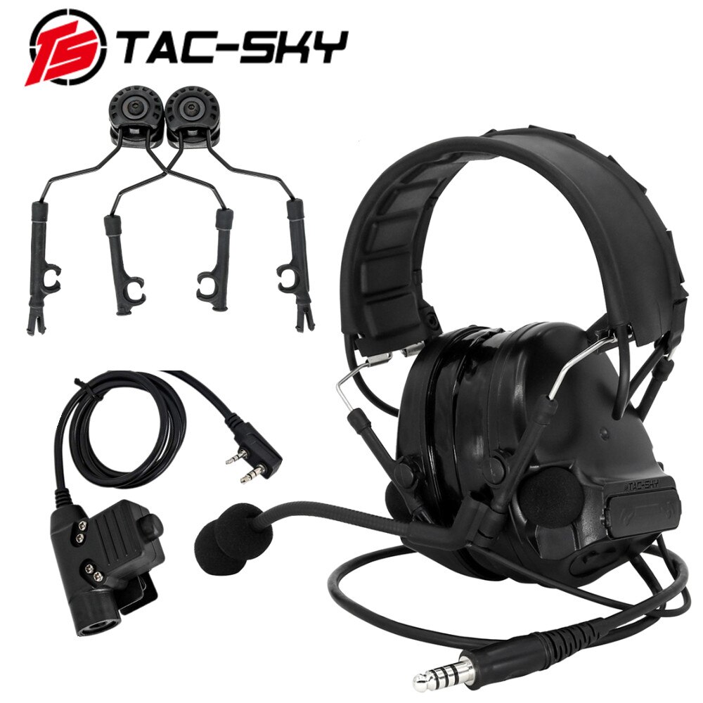 TS TAC-SKY PTT U94 PTT+COMTAC III tactical headset new noise-cancelling pickup hunting and shooting headset