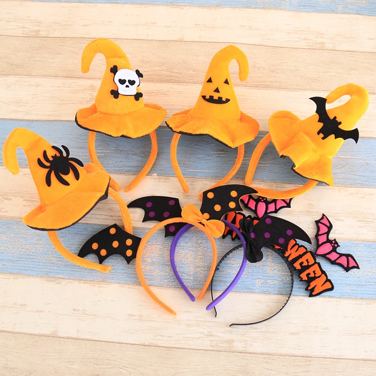 Halloween Kids Headwear Cute Headbands Pumpkin Bat Baby Hairbands Halloween Party Dress Up Supplies Kids Accessories
