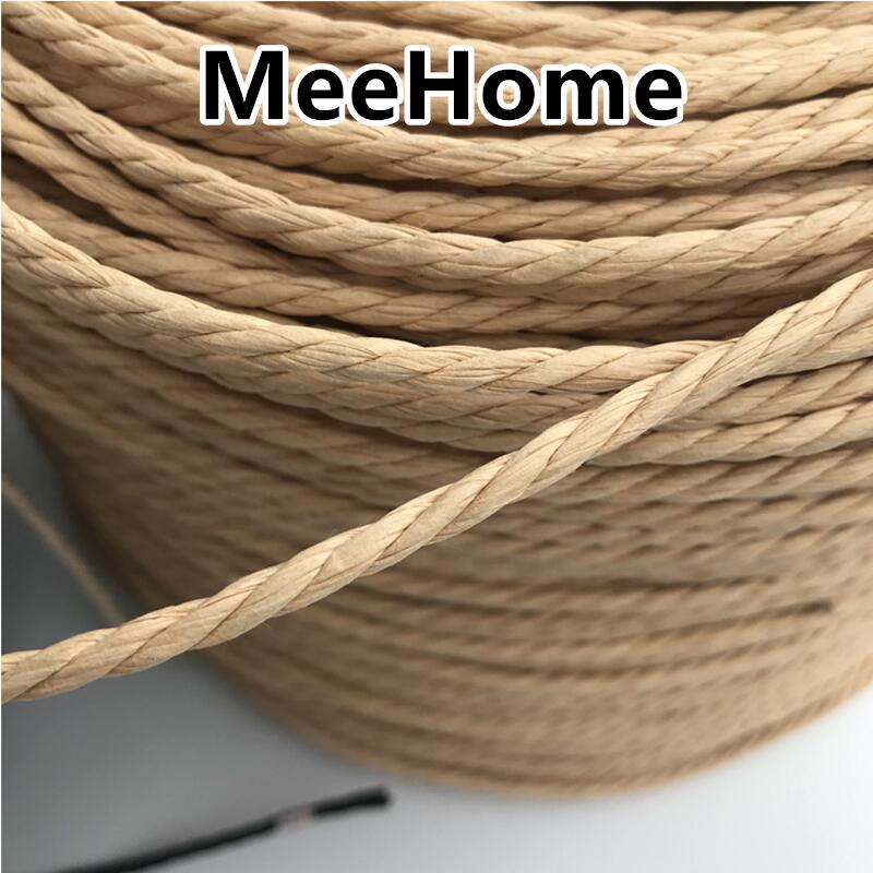 500g Diameter 4mm Three Strand Kraft Paper Rope Black Light Brown Surface Waterproof Y Chair Furniture Material