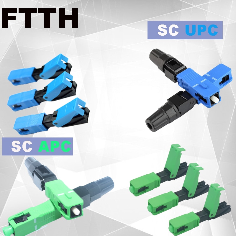 FASO 50/100Pcs SC APC Single-Mode Optical Connector FTTH Tool SM SC UPC Connector Fiber Optic Fast Connector